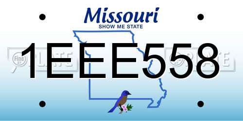 1EEE558 Missouri License Plate