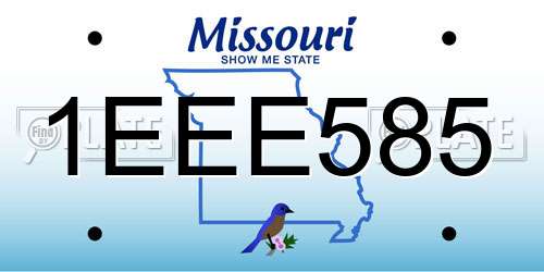 1EEE585 Missouri License Plate