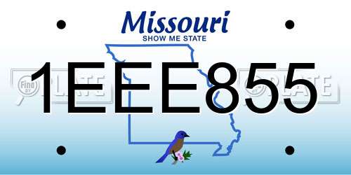 1EEE855 Missouri License Plate