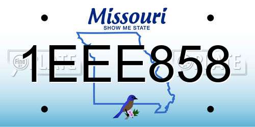1EEE858 Missouri License Plate
