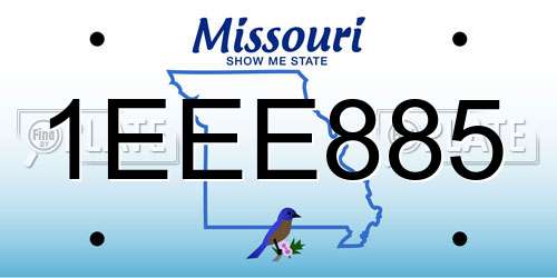 1EEE885 Missouri License Plate