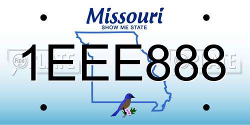 1EEE888 Missouri License Plate