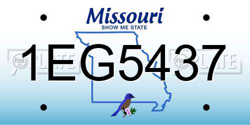 1EG5437 Missouri License Plate