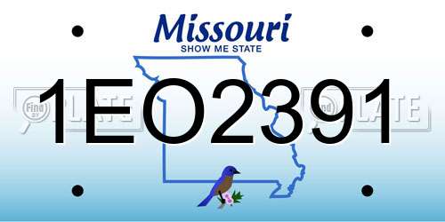 1EO2391 Missouri License Plate