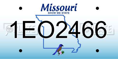 1EO2466 Missouri License Plate