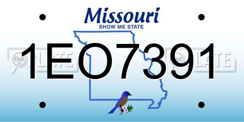 1EO7391 Missouri License Plate