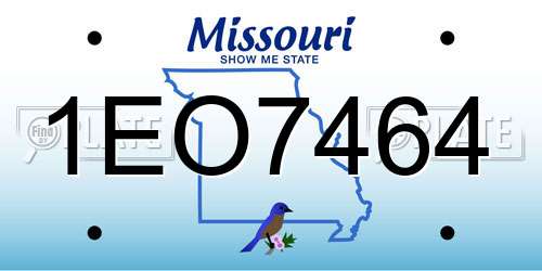1EO7464 Missouri License Plate