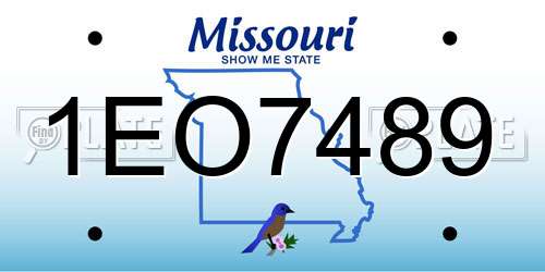 1EO7489 Missouri License Plate