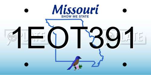 1EOT391 Missouri License Plate