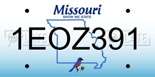 1EOZ391 Missouri License Plate