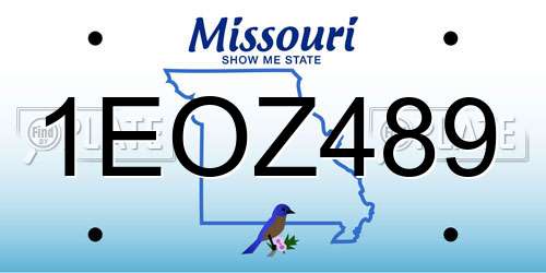 1EOZ489 Missouri License Plate