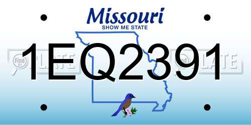 1EQ2391 Missouri License Plate