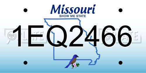 1EQ2466 Missouri License Plate