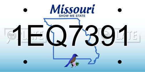 1EQ7391 Missouri License Plate