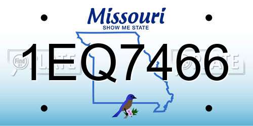 1EQ7466 Missouri License Plate