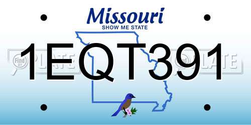1EQT391 Missouri License Plate