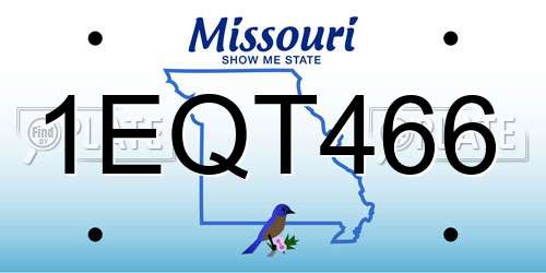 1EQT466 Missouri License Plate