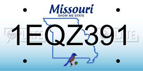 1EQZ391 Missouri License Plate