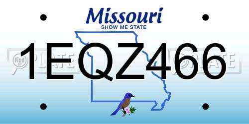 1EQZ466 Missouri License Plate