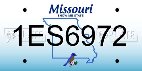 1ES6972 Missouri License Plate