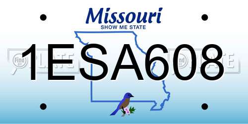 1ESA608 Missouri License Plate