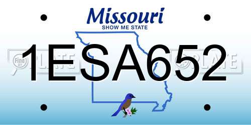 1ESA652 Missouri License Plate