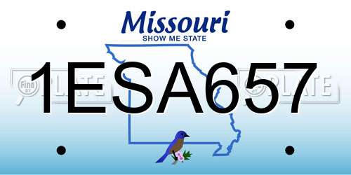 1ESA657 Missouri License Plate
