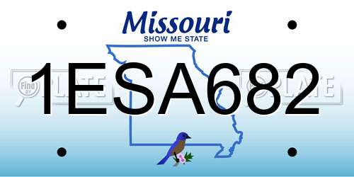 1ESA682 Missouri License Plate
