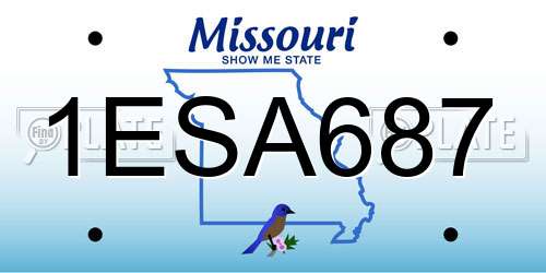 1ESA687 Missouri License Plate