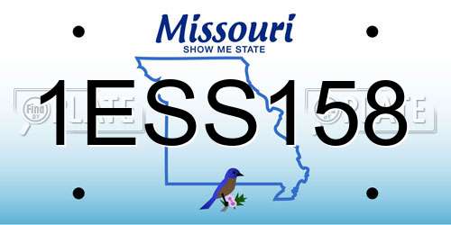 1ESS158 Missouri License Plate