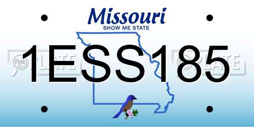 1ESS185 Missouri License Plate