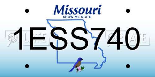 1ESS740 Missouri License Plate