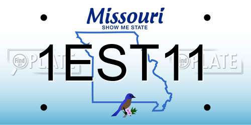 1EST11 Missouri License Plate