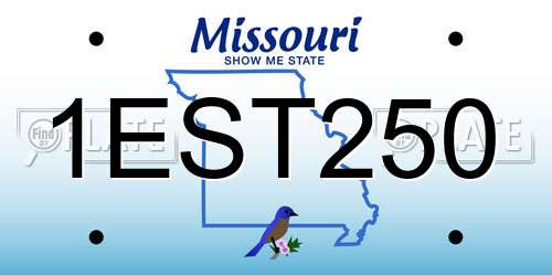 1EST250 Missouri License Plate