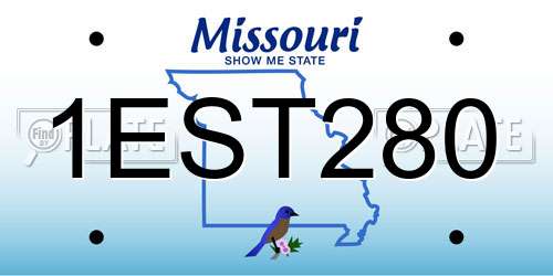 1EST280 Missouri License Plate
