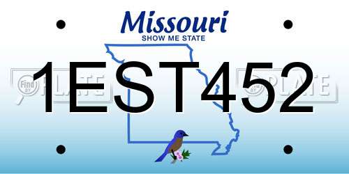 1EST452 Missouri License Plate