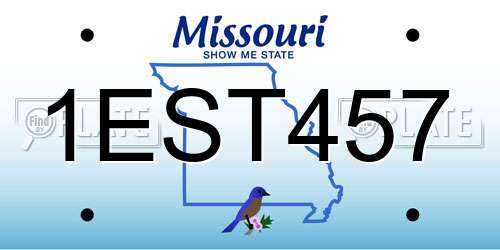1EST457 Missouri License Plate