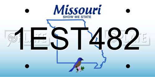 1EST482 Missouri License Plate