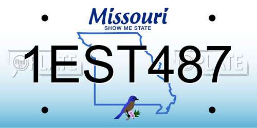 1EST487 Missouri License Plate
