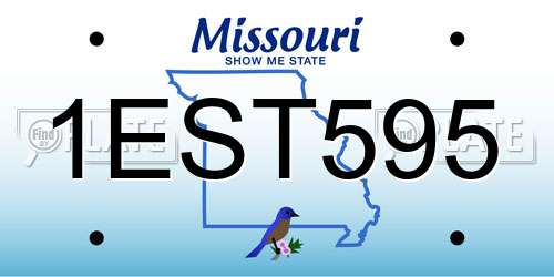 1EST595 Missouri License Plate