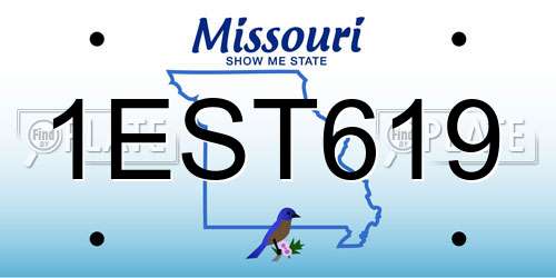 1EST619 Missouri License Plate