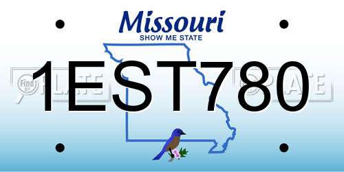 1EST780 Missouri License Plate