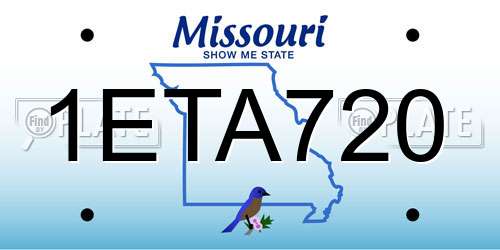 1ETA720 Missouri License Plate