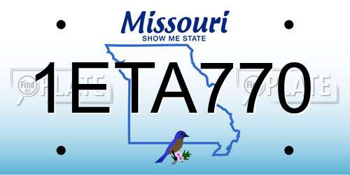 1ETA770 Missouri License Plate