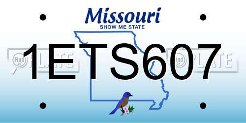 1ETS607 Missouri License Plate