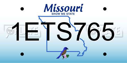 1ETS765 Missouri License Plate
