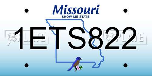 1ETS822 Missouri License Plate