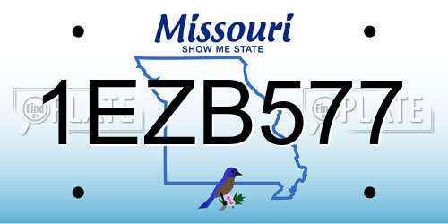 1EZB577 Missouri License Plate