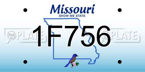 1F756 Missouri License Plate