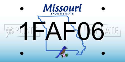 1FAF06 Missouri License Plate